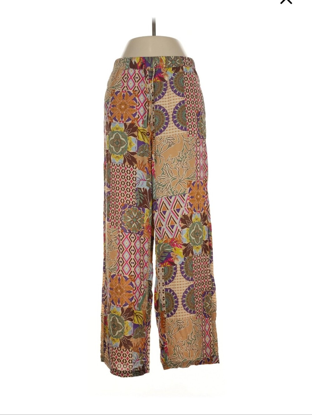 ZARA Print Straight-Leg Floral Patchwork Pants - Multicolor - Picture 4 of 4